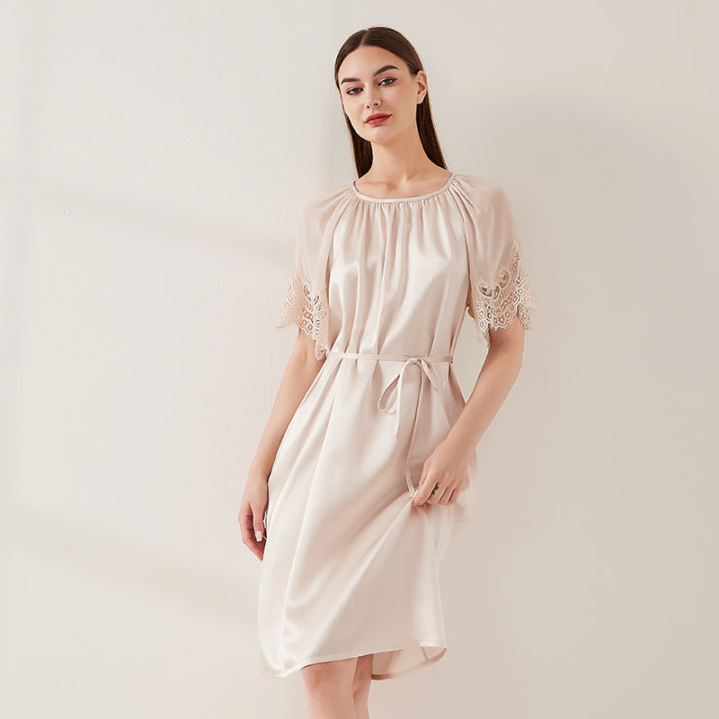 Lace Georgette Tie Nightdress