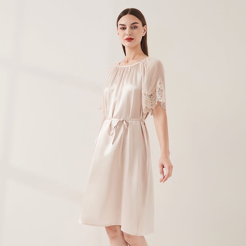 Lace Georgette Tie Nightdress