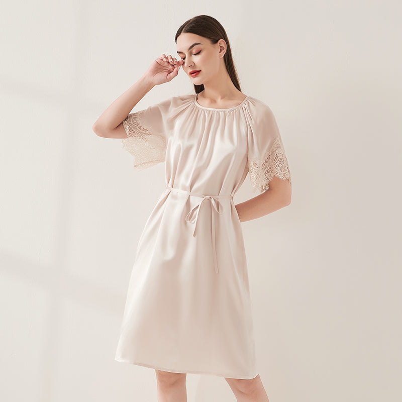 Lace Georgette Tie Nightdress