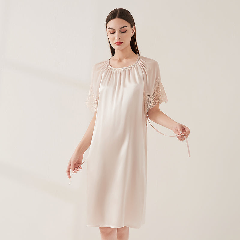 Lace Georgette Tie Nightdress
