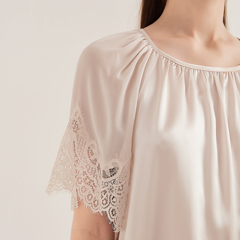 Lace Georgette Tie Nightdress