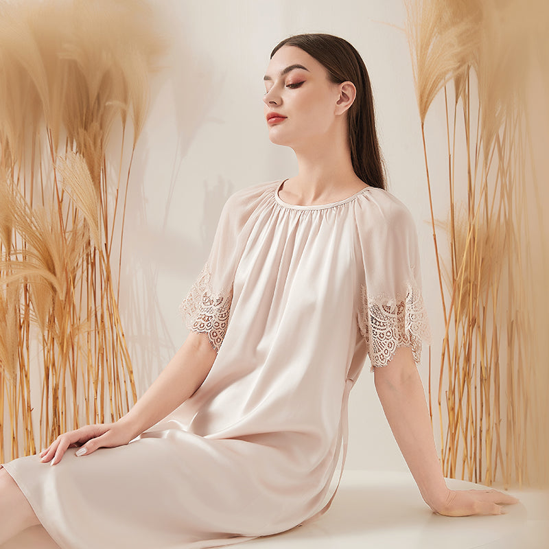Lace Georgette Tie Nightdress