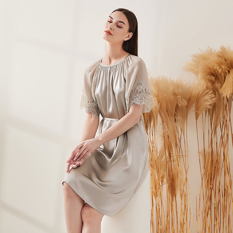 Lace Georgette Tie Nightdress