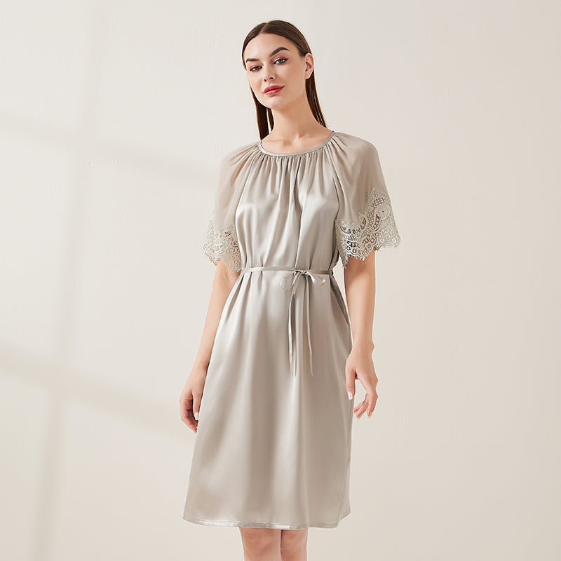 Lace Georgette Tie Nightdress