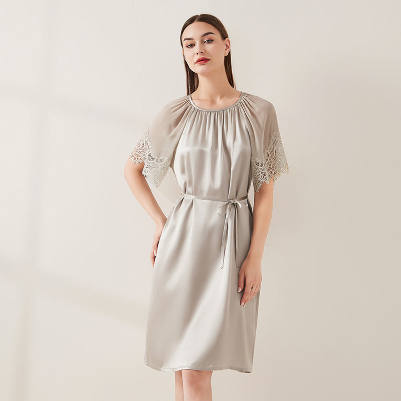 Lace Georgette Tie Nightdress