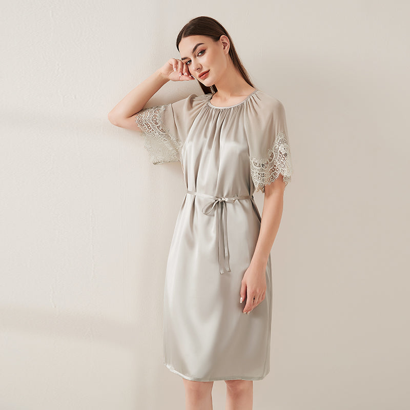 Lace Georgette Tie Nightdress
