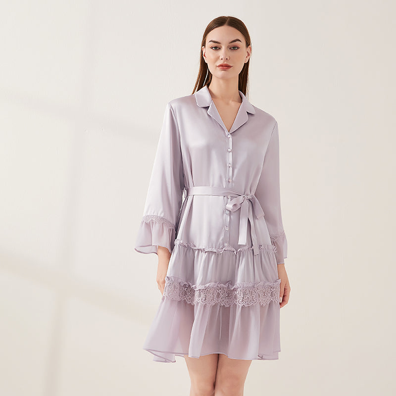 Ruffled lace princess nightdress