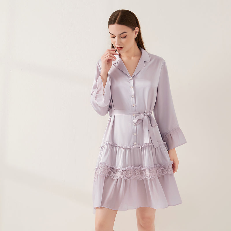 Ruffled lace princess nightdress