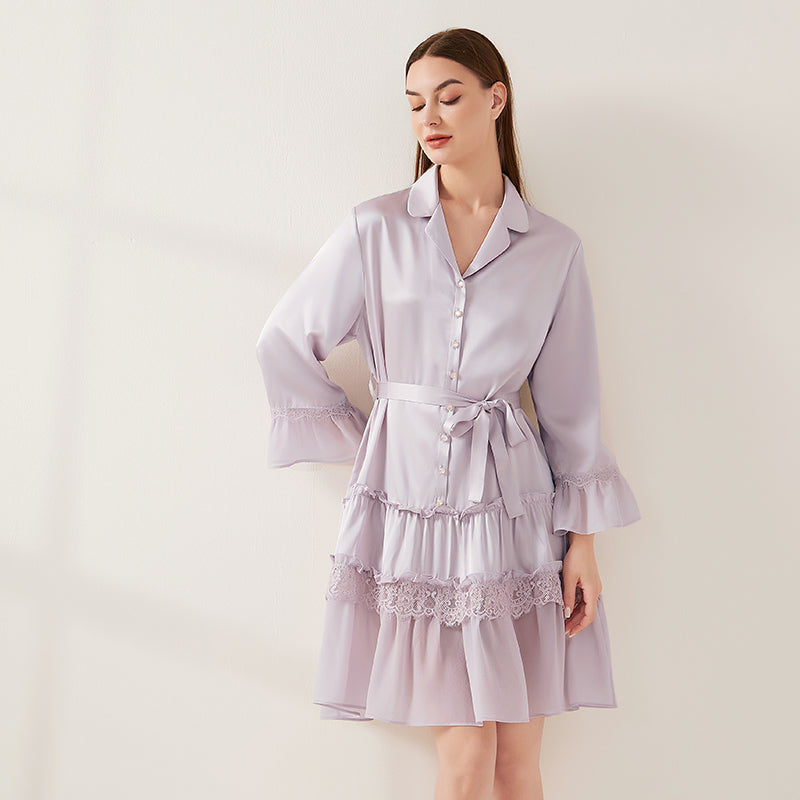 Ruffled lace princess nightdress