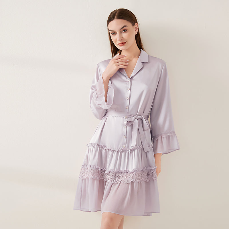 Ruffled lace princess nightdress