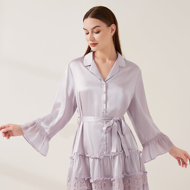 Ruffled lace princess nightdress