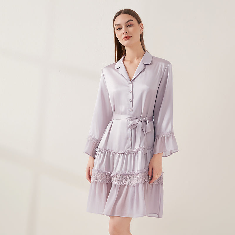 Ruffled lace princess nightdress