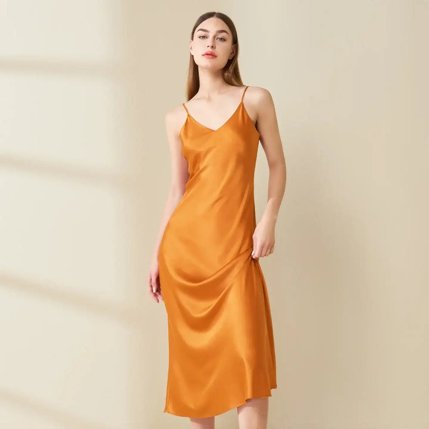 Silk Casual Suspender Dress