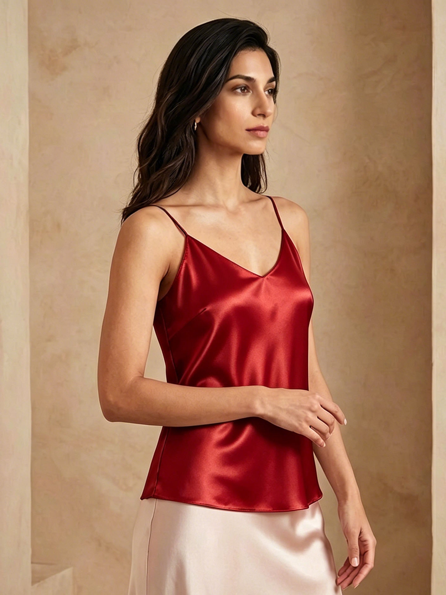 Silk Stretch Satin Camisole Top