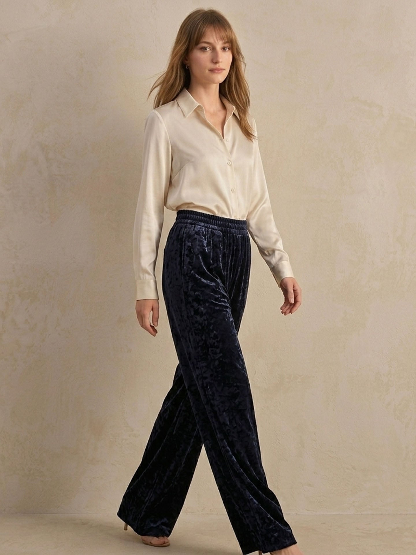 Silk Velvet Trousers#color_Deep Purple
