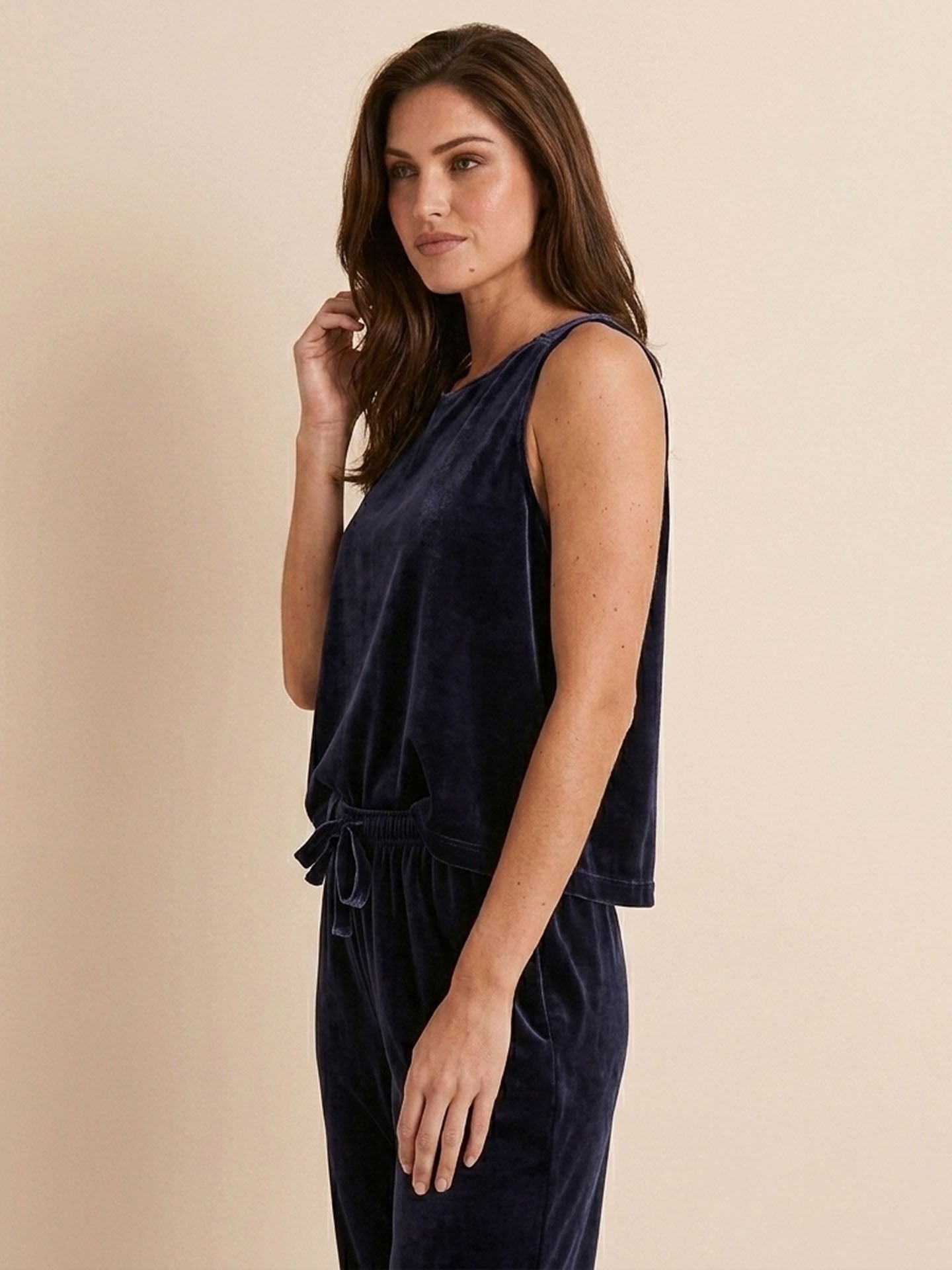 Silk Velvet Vest Set#color_Deep Purple