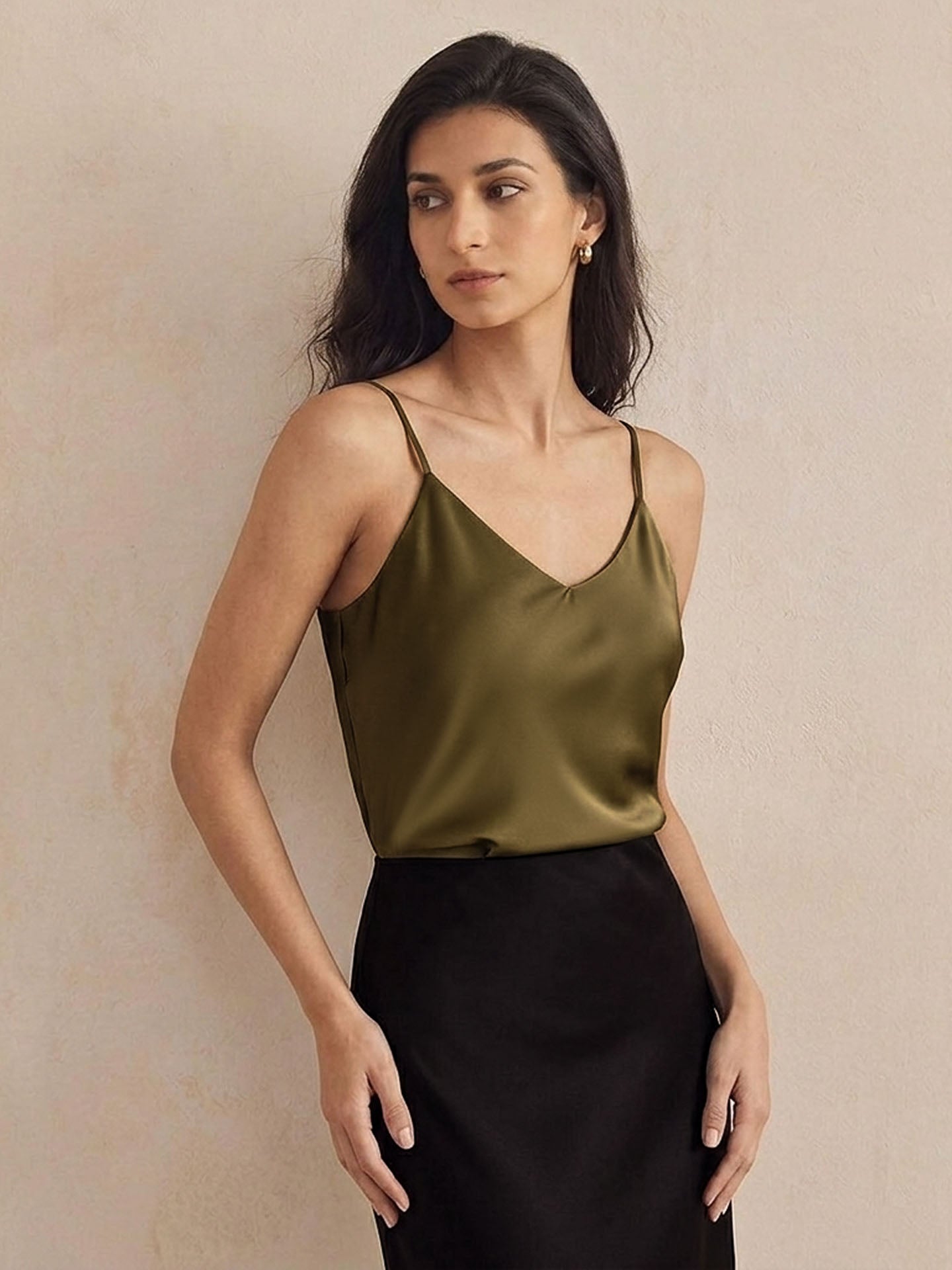 Silk Stretch Satin Camisole Top