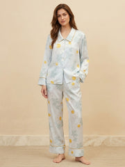 Daisy Print Long Sleeve Trousers Set #color_Daisy Print