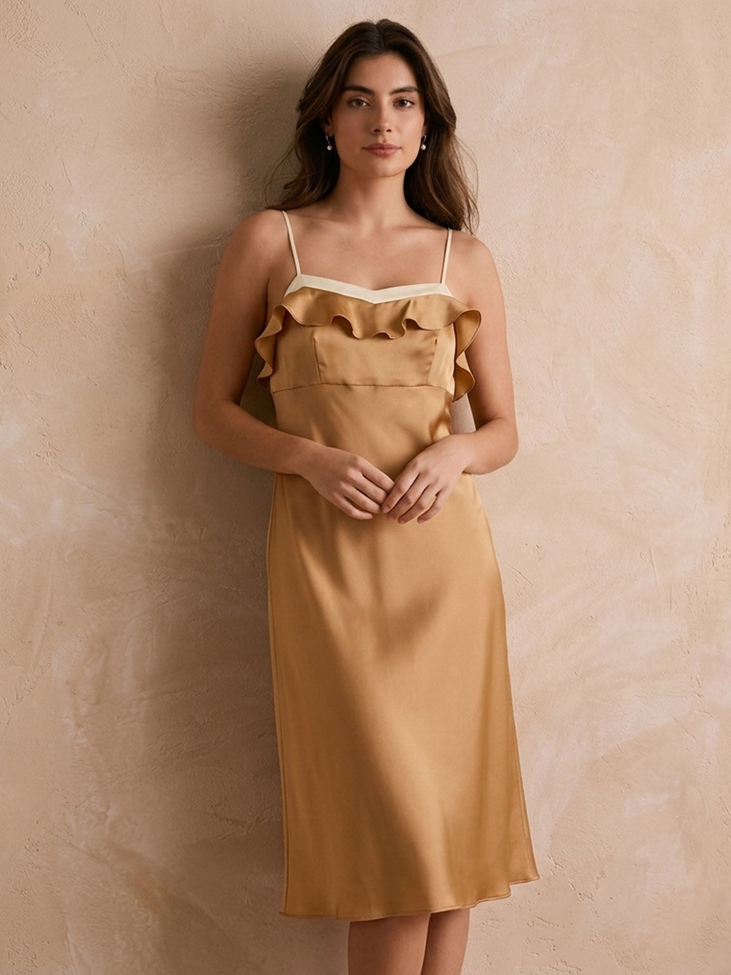 Sexy hollow back suspender skirt #color_Brownish Red