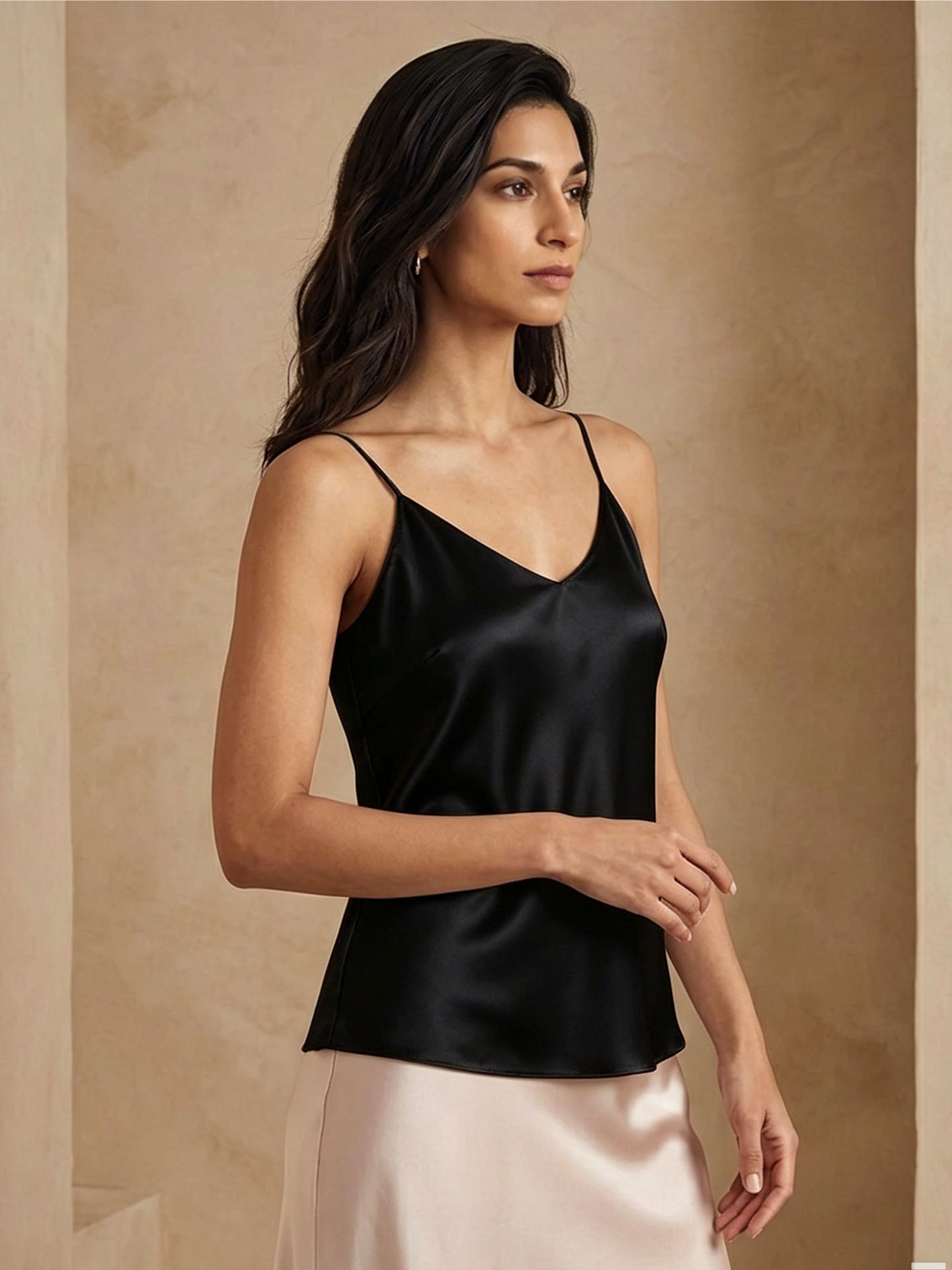 Silk Stretch Satin Camisole Top