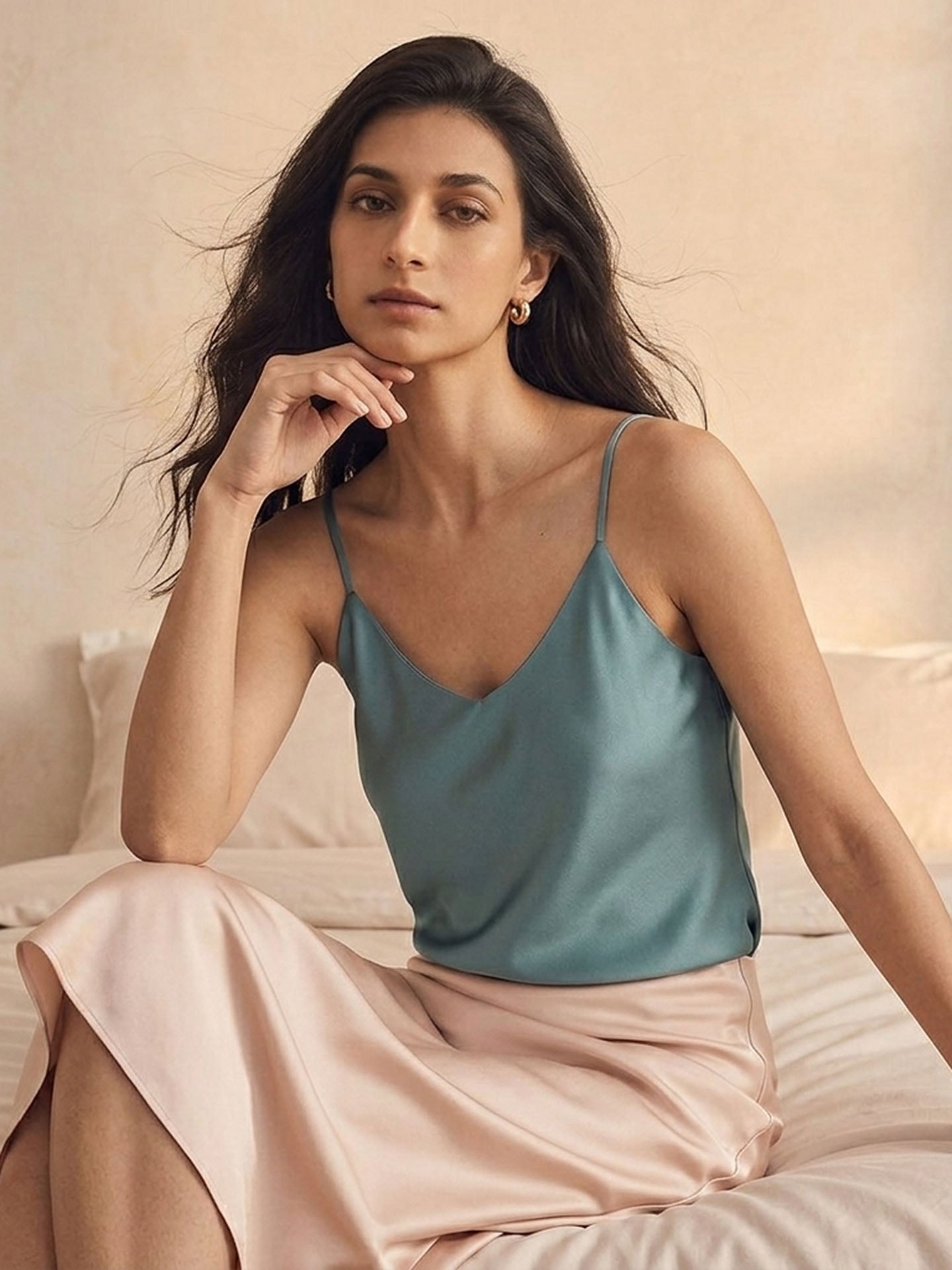 Silk Stretch Satin Camisole Top