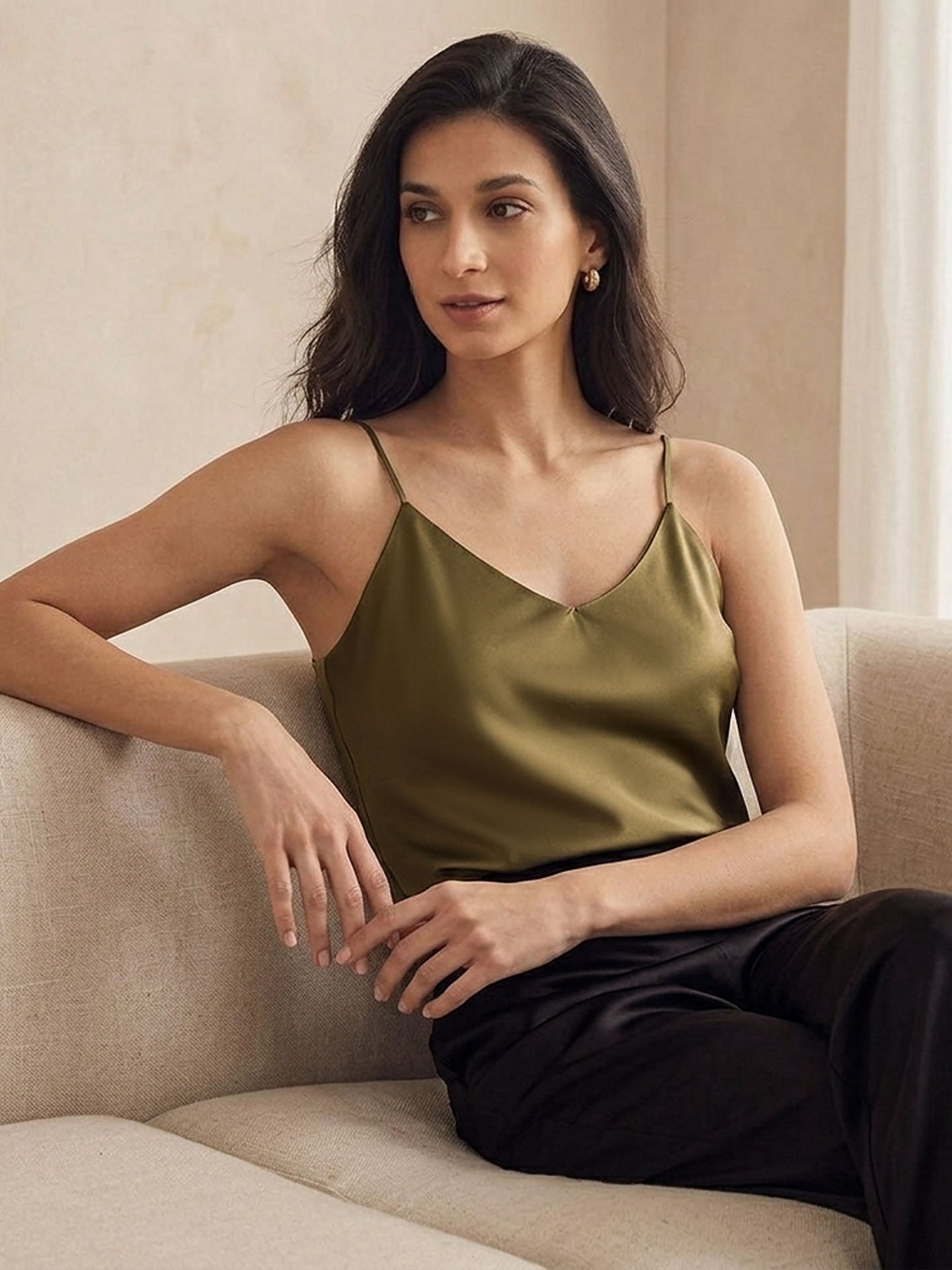Silk Stretch Satin Camisole Top