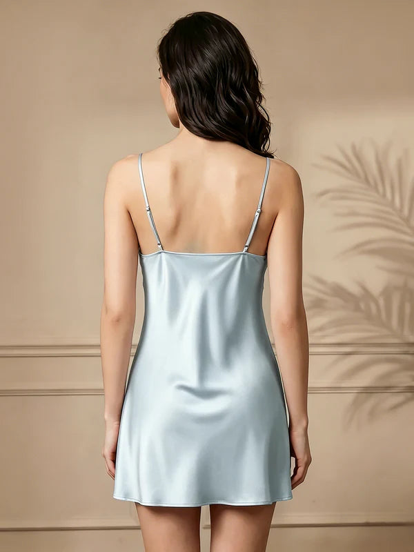 Silk Pleated Slip Skirt#color_Dusty Green