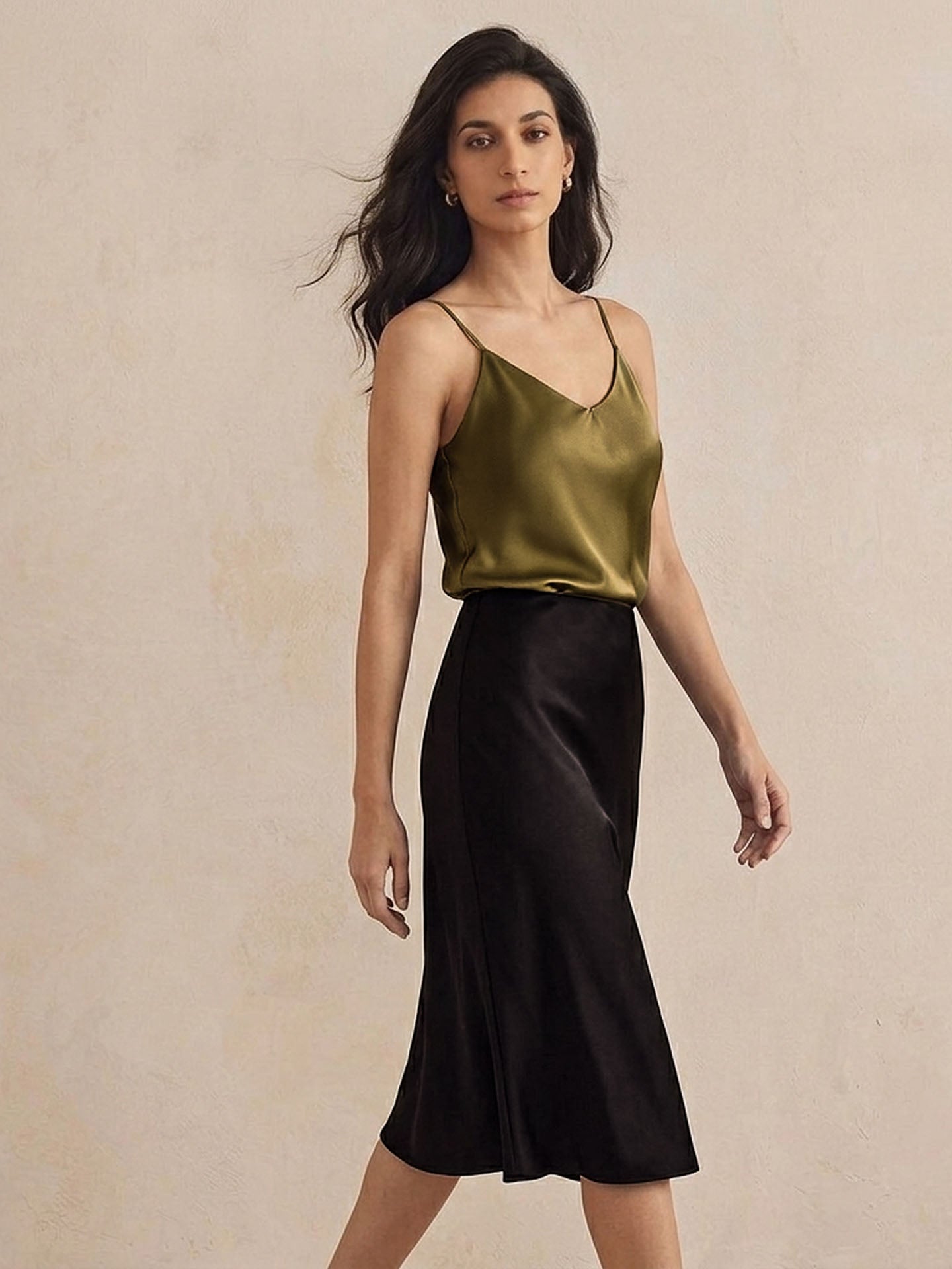 Silk Stretch Satin Camisole Top