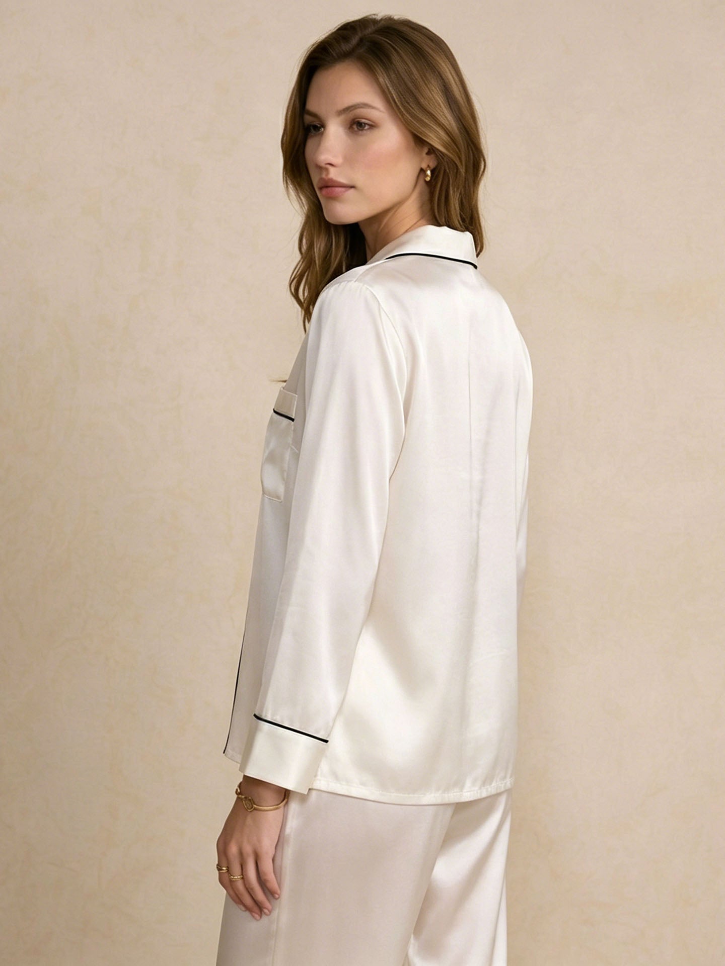 Classic Silk Long Sleeve Long Pants Pajama Set