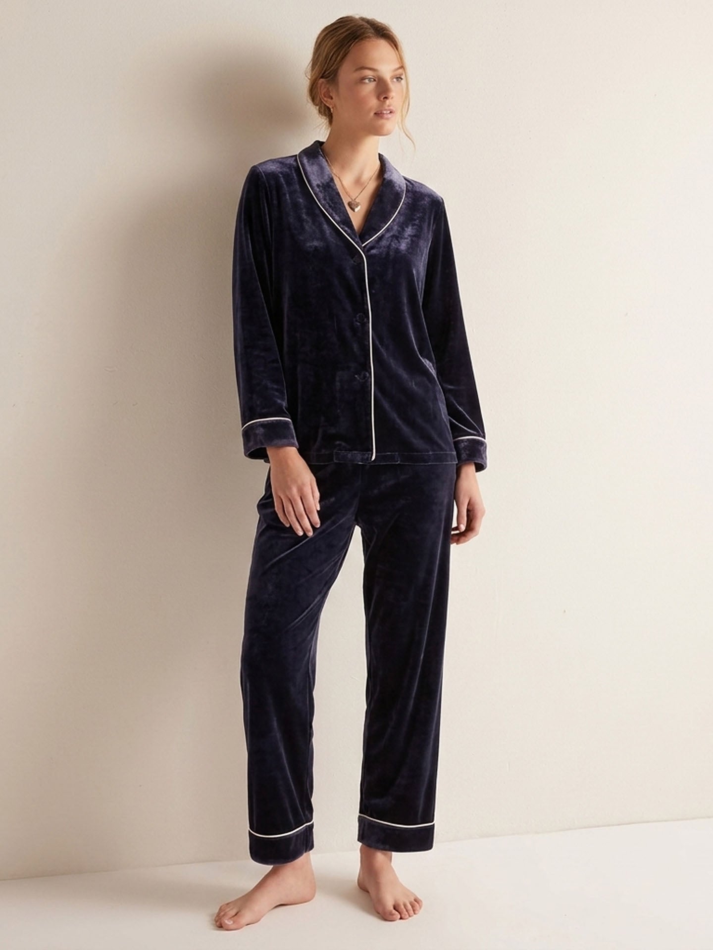 Velvet Shawl Collar Long Sleeve Trousers Suit#color_Deep Purple