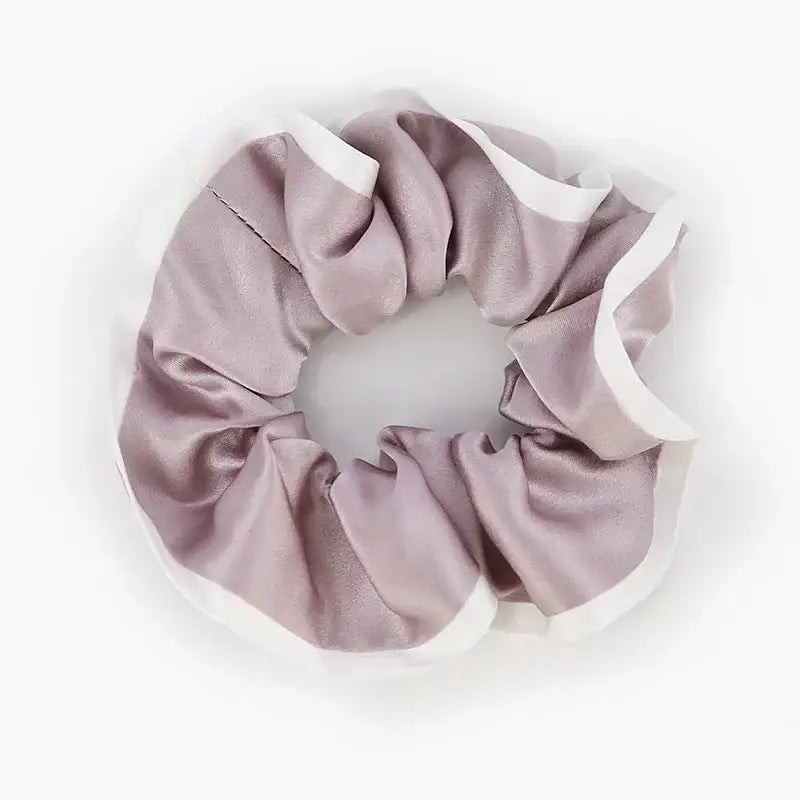 Contrast Color Silk Scrunchies