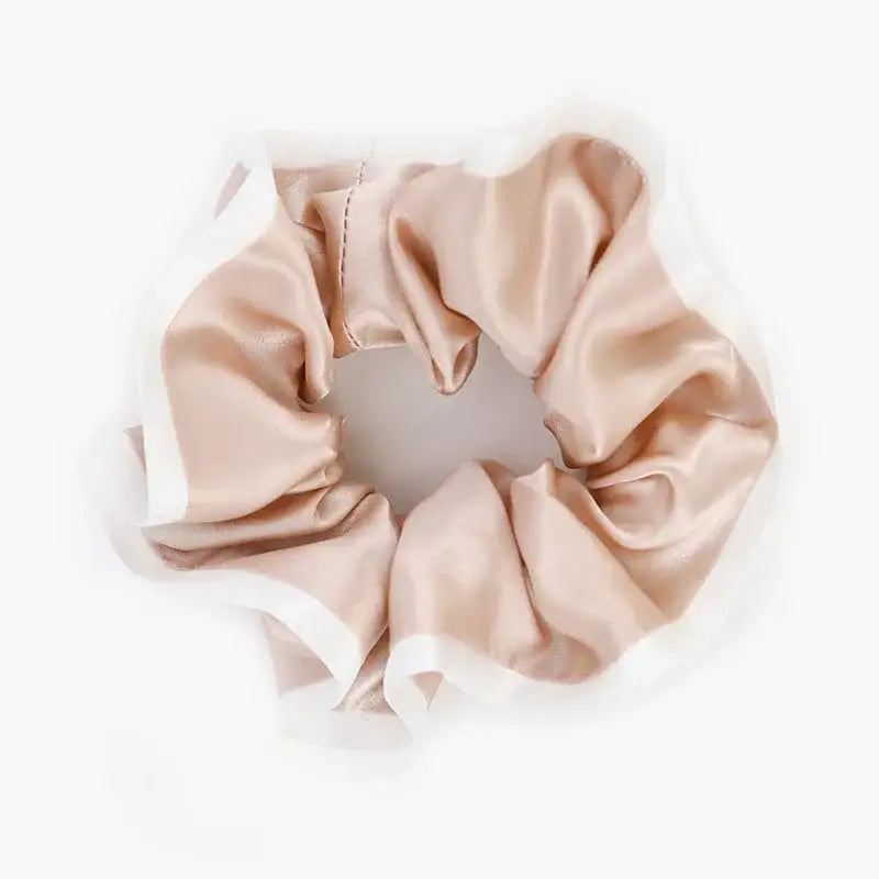 Contrast Color Silk Scrunchies
