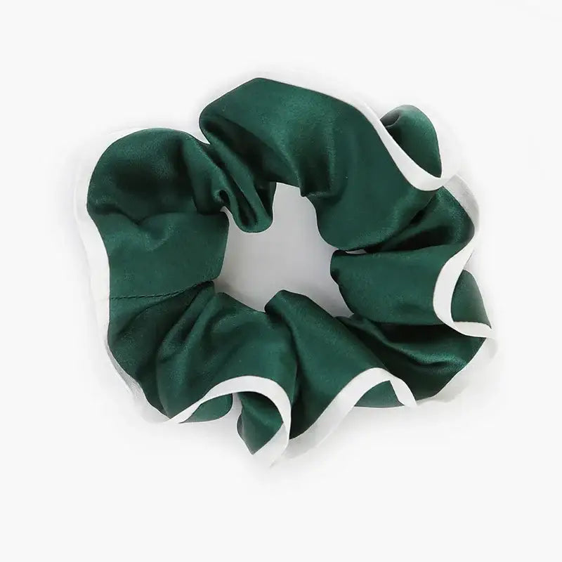 Contrast Color Silk Scrunchies