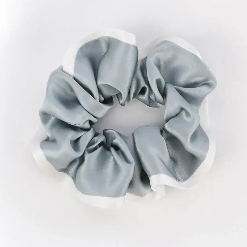 Contrast Color Silk Scrunchies